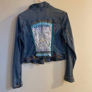 & jean jacket embroidered back panel